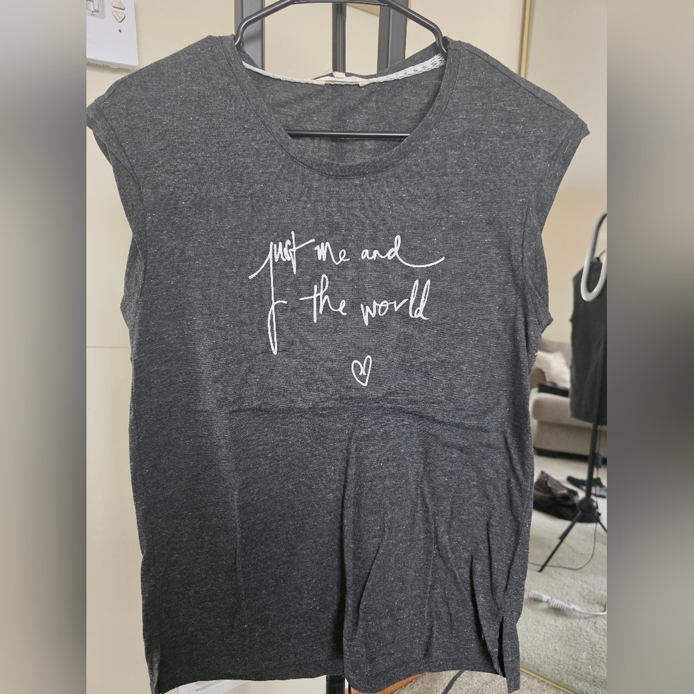 Charcoal Graphic Tee with Inspirational Message